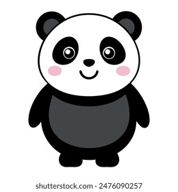        Panda cartoon style vector illustration.
