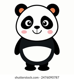        Panda cartoon style vector illustration.
