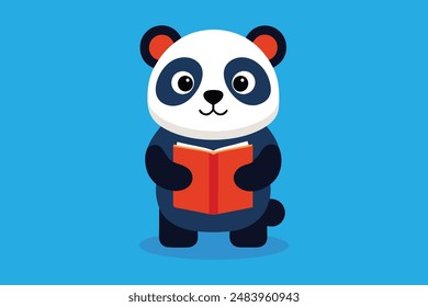 Panda cartoon style vector image art illustration 