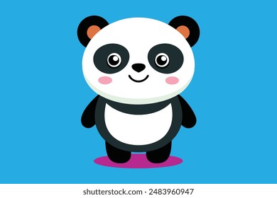 Panda cartoon style vector image art illustration 