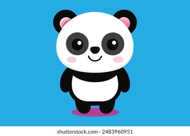 Panda cartoon style vector image art illustration 