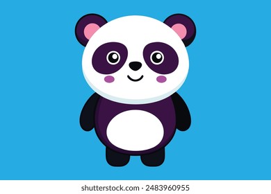 Panda cartoon style vector image art illustration 