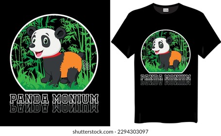 Panda Cartoon T shirt Design-Graphic T-Shirts Design