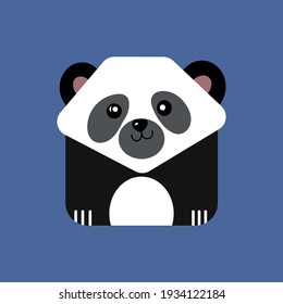 Ilustración del icono del vector de caricatura de Panda. Vector aislado de concepto de icono.  Ilustración plana
