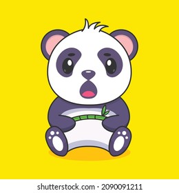 Panda cartoon vector icon illustration