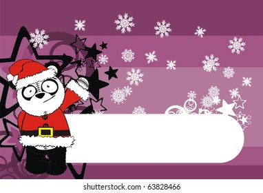 panda cartoon xmas background in vector format very easy to edit