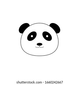 Panda Character with black and white color. Cute panda design vector.