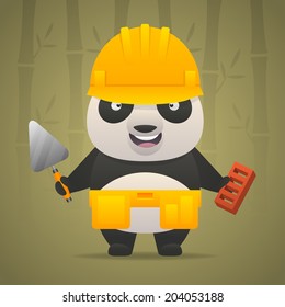 Panda character builder in helmet