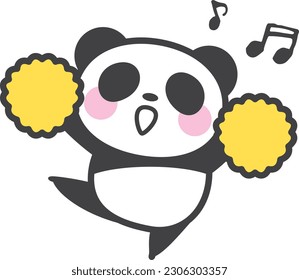 Ein panda-Charakter mit Lächeln jubelnd