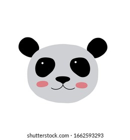Panda character design. Cute cartoon animal vector illustration. Abstract icon for baby posters, art prints, fashion apparel or stickers.