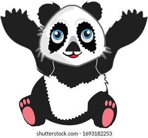 panda character with gestures designed in vector