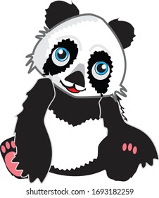 panda character with gestures designed in vector