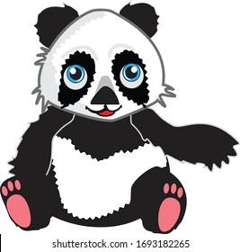 panda character with gestures designed in vector