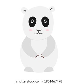 Panda character isolated on white funny colorful cartoon animal flat illustration zoo wild pet