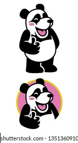 Panda Character Logo Icon Badge