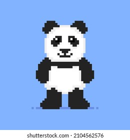 Panda character in pixel art style