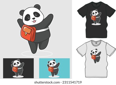 Panda Character Vector Art for Back to School Day Back to school August 15 svg
