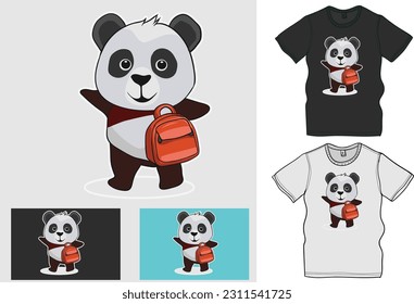 Panda Character Vector Art for Back to School Day Back to school August 15 svg