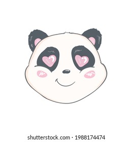  panda character vector design, greeting card, cartoon hand drawn