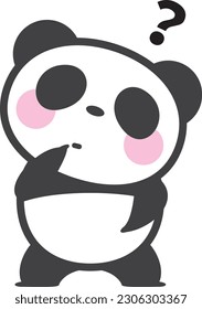 A panda character who is wondering because he does not understand