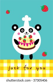 panda chef birthday card