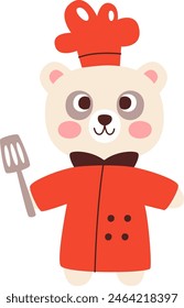 Panda Chef Charakter Vektorillustration