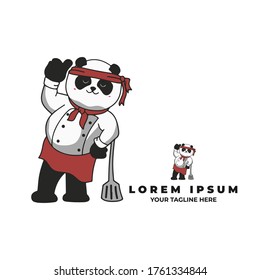 Panda chef cook cartoon character vector image
