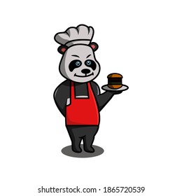 
panda chef illustration. suitable for clothes, logos, stickers, posters and more