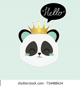 Panda. Chinese panda bear. Cute vector animal.