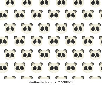 Panda. Chinese panda bear. Cute vector seamless pattern with animals. All elements are  hidden under mask. Pattern are not cropped and can be edited