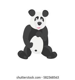 Panda Chinese Bear. Good animal. Jolly animal and bamboo