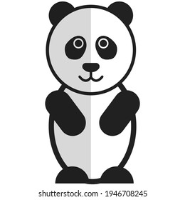 Símbolo de país del vector del oso chino panda en blanco