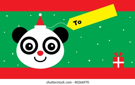 panda christmas tag
