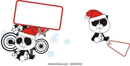 PANDA CLAUS CARTOON IN VECTOR FORMAT VERY EASY TO EDIT