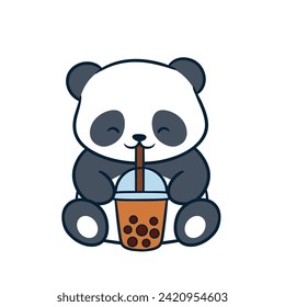 Panda Clipart, Cute Animal Set. cute panda illustration vector image. perfect for Stickers, Prints for Clothing, Coloring Pages.