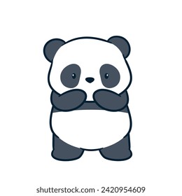 Panda Clipart, Cute Animal Set. cute panda illustration vector image. perfect for Stickers, Prints for Clothing, Coloring Pages.