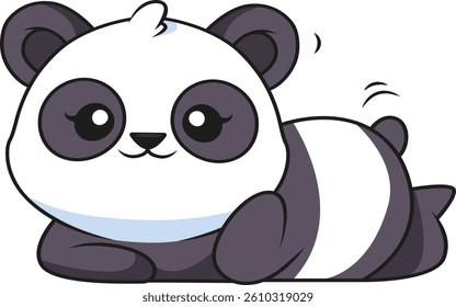 Panda Clipart icon, Cute Animal Set. cute panda illustration vector image. perfect for Stickers, Prints for Clothing, Coloring Pages.