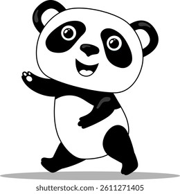 Panda Clipart icon, Cute Animal Set. cute panda illustration vector image. perfect for Stickers, Prints for Clothing, Coloring Pages.