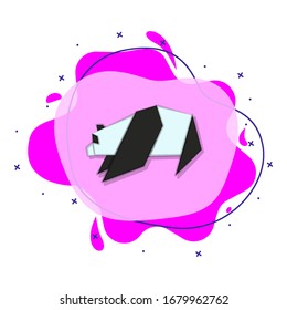 Icono de codo líquido estilo origami de color panda. Simple vector de color de iconos de los animales oriqami para ui y ux, sitio web o aplicación móvil