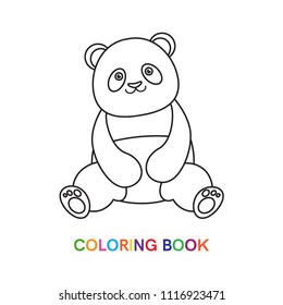 Panda for coloring book.Isolated on white background.Line art design.Vector illustration