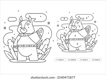 Panda coloring page. Black and White Vector Illustration of a Happy Panda. Cute Cartoon Panda Isolated on a White Background Coloring book.