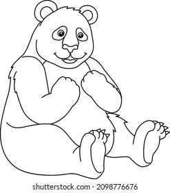 Panda Coloring Page Isolated for Kids