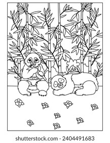 panda coloring page for kids