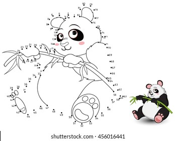 Panda Connect the dot and color set 3