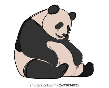 Panda in continuous line drawing style