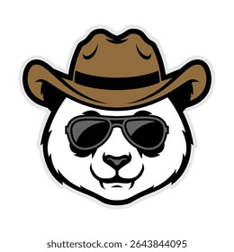 PANDA COWBOY MASCOT LOGO DESIGN