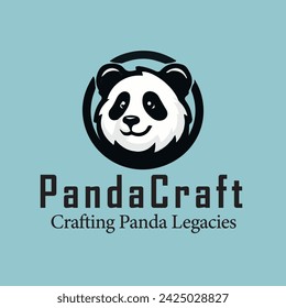 Panda Craft - Artistic Vector Logo Design.