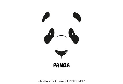 Panda creative logo design. face portrait.