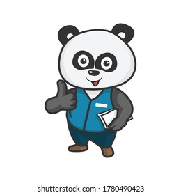 ilustración vectorial de caracteres de servicios de crédito de panda