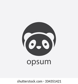 panda cut identity template icon design element